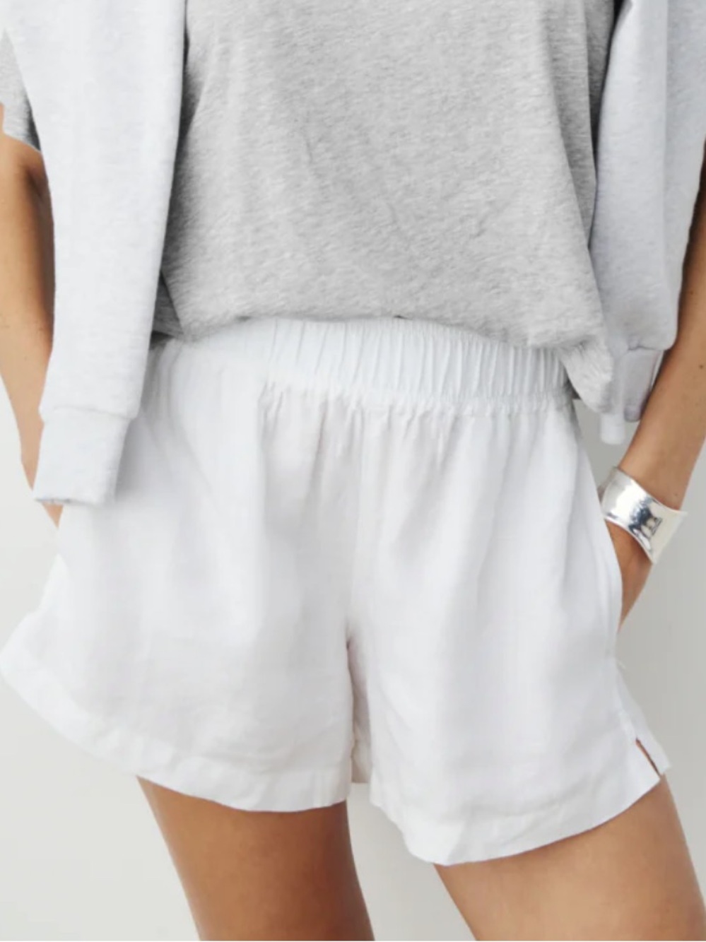 AYR | The Shimmy White Linen shorts